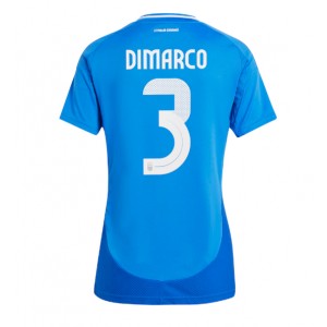 Fotbalové Dres Itálie Federico Dimarco #3 Dámské Domácí Oblečení ME 2024 Krátký Rukáv
